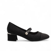 Europeon Union Women Black Glitter Shoes #3158